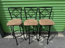 Set of 3 Square Bar Stools