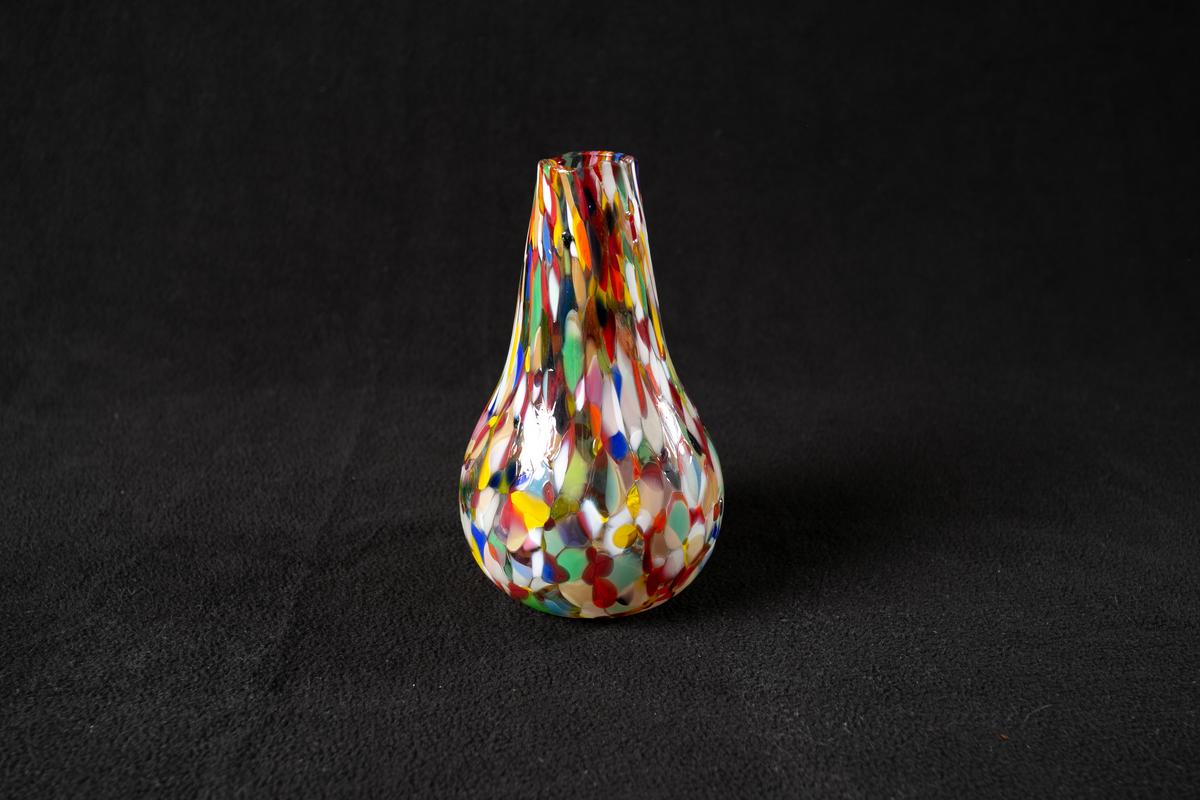 Multicolored Murano Style Blown Glass Vase