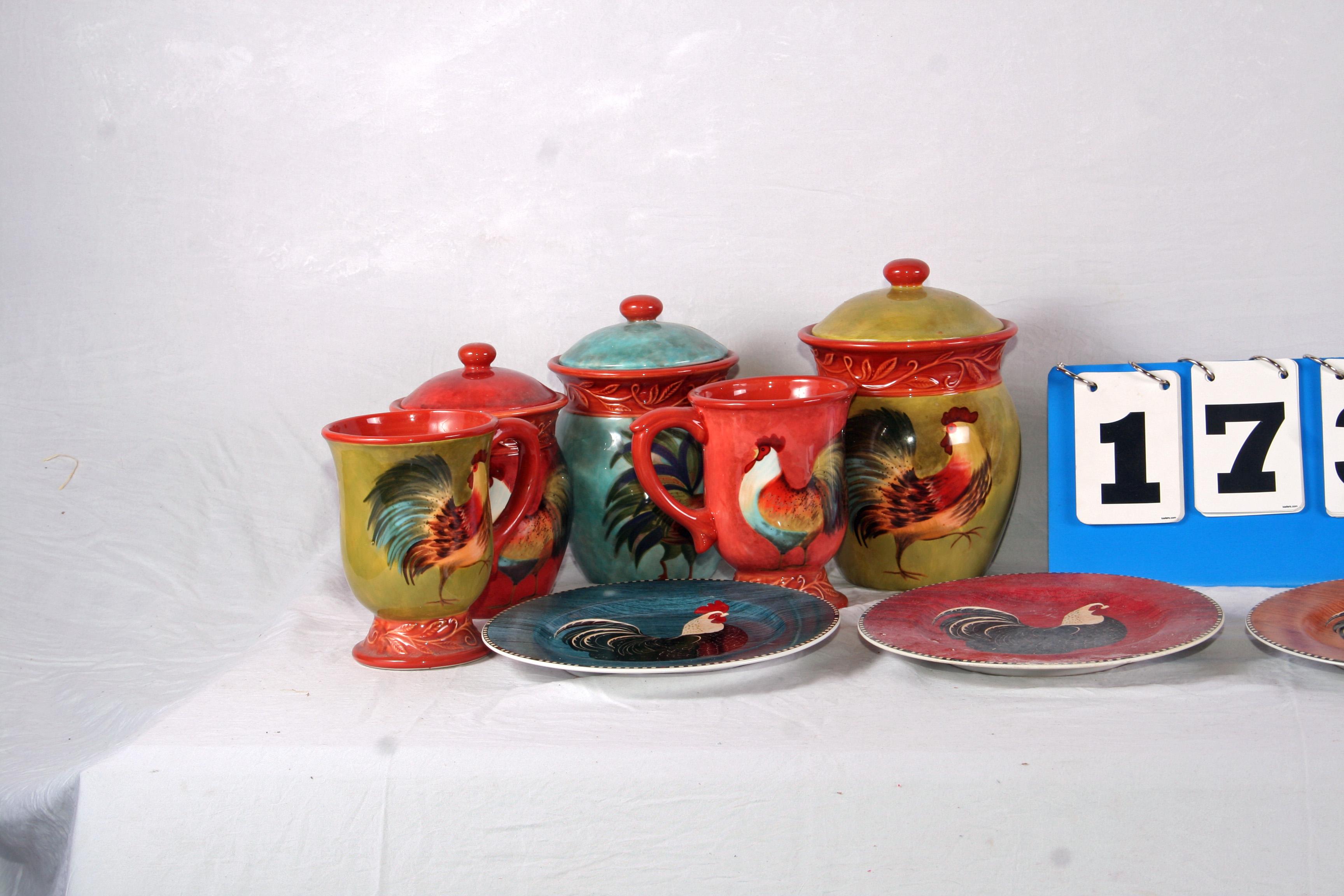 Hen & Rooster Themed Cups and Plates