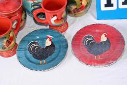 Hen & Rooster Themed Cups and Plates