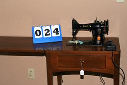Sewing Machine with Cabinet and Accessories
