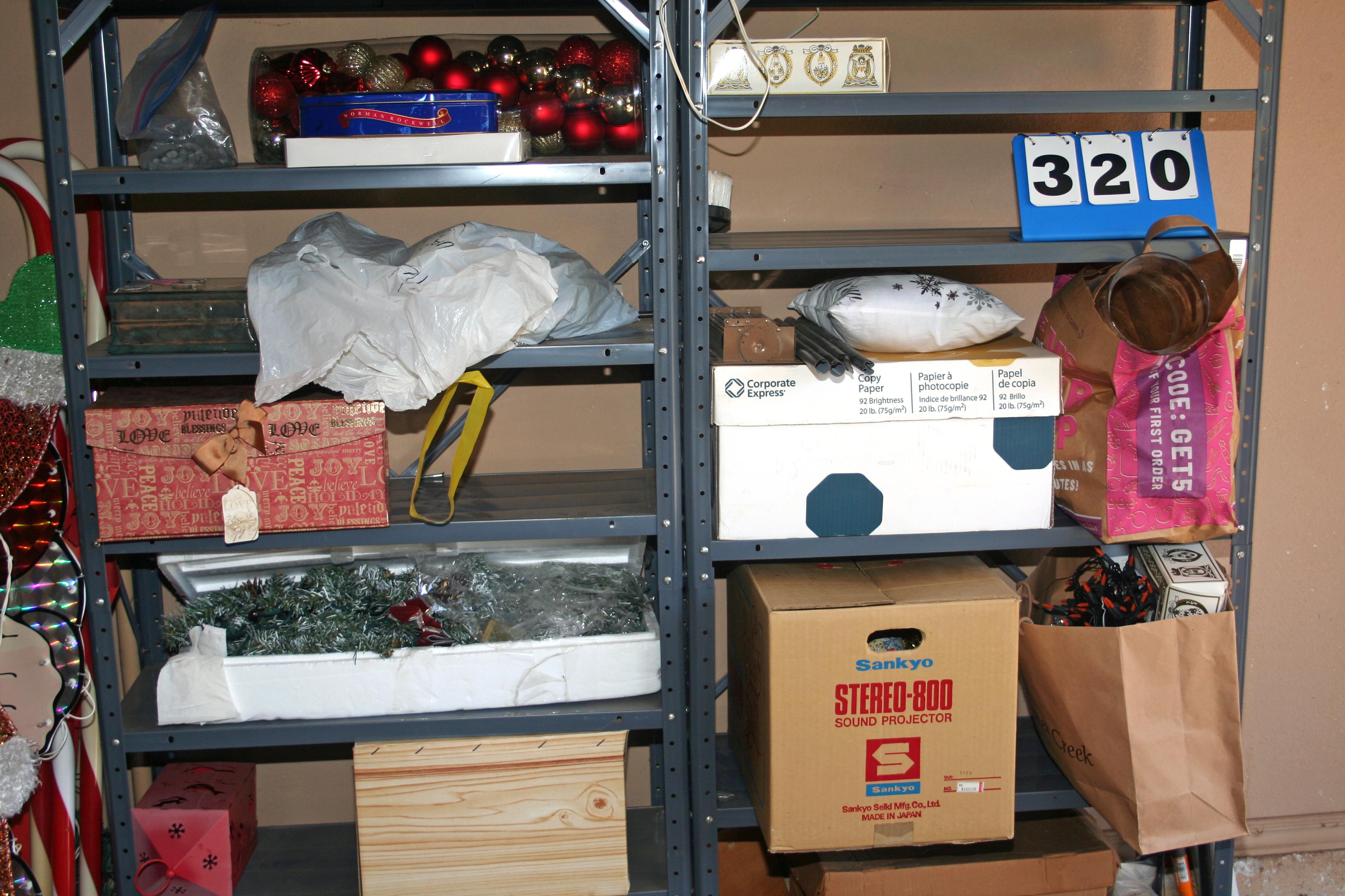 Garage Shelves with Contents