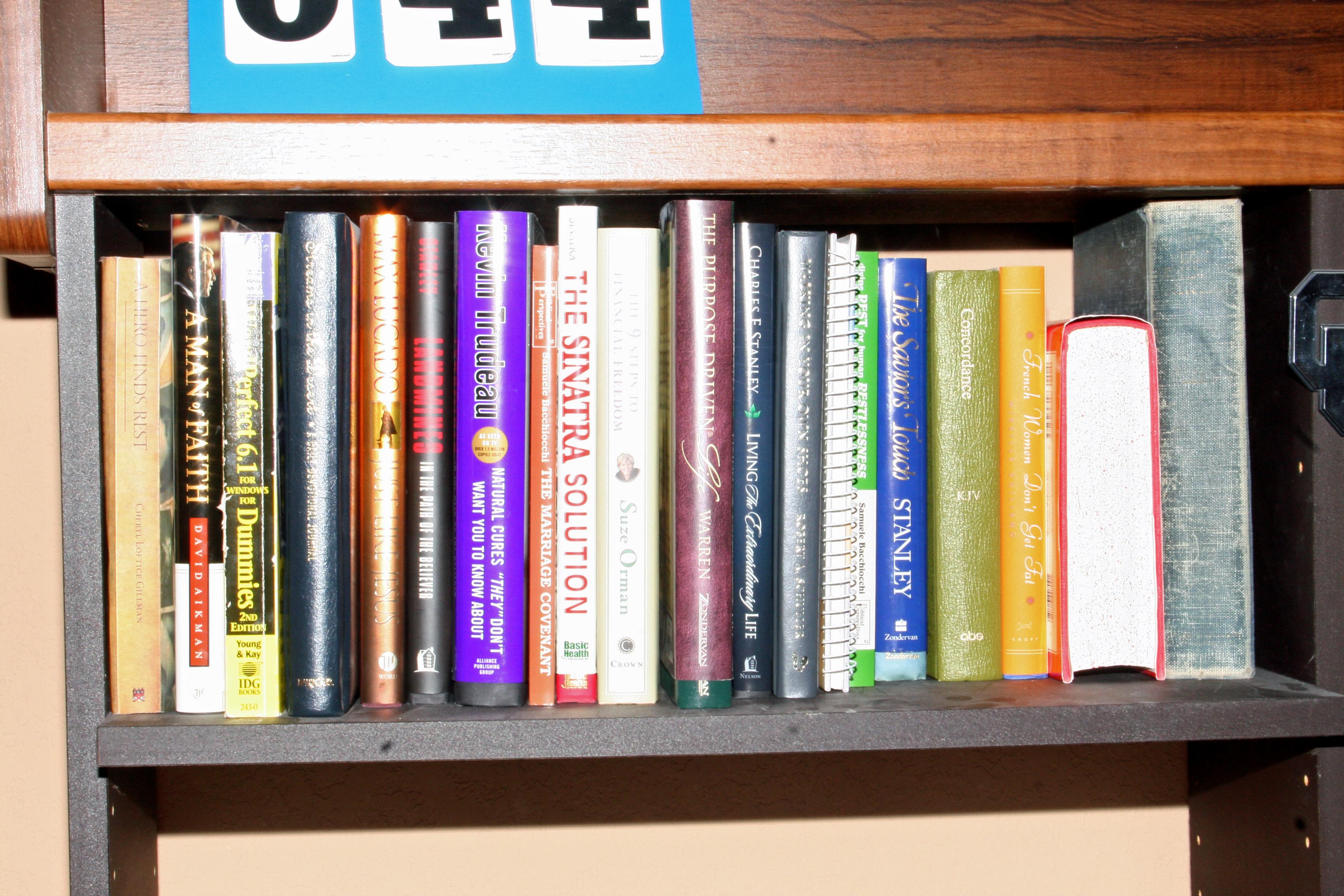 Computer Desk with Books and Contents