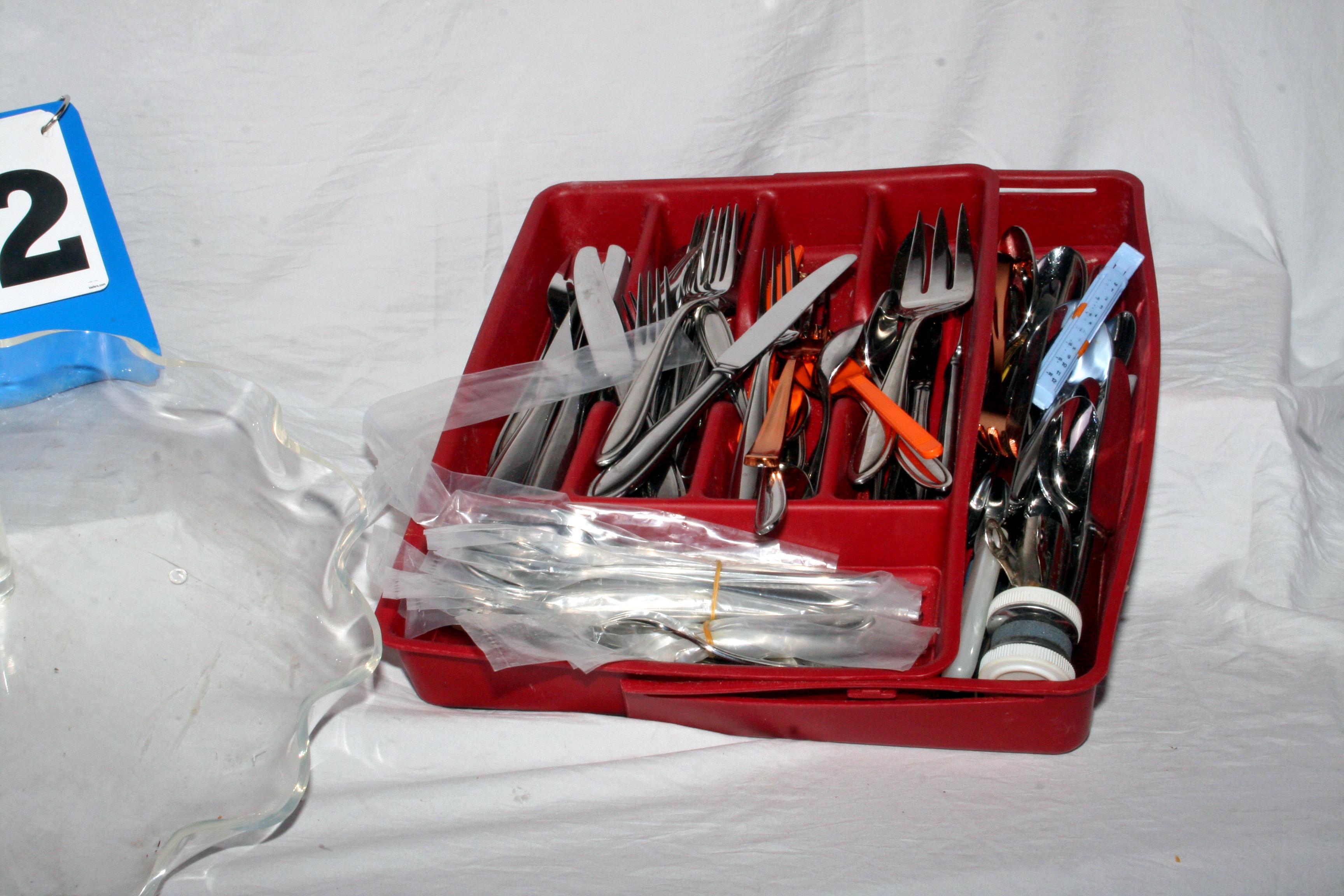 Silverware and Platter