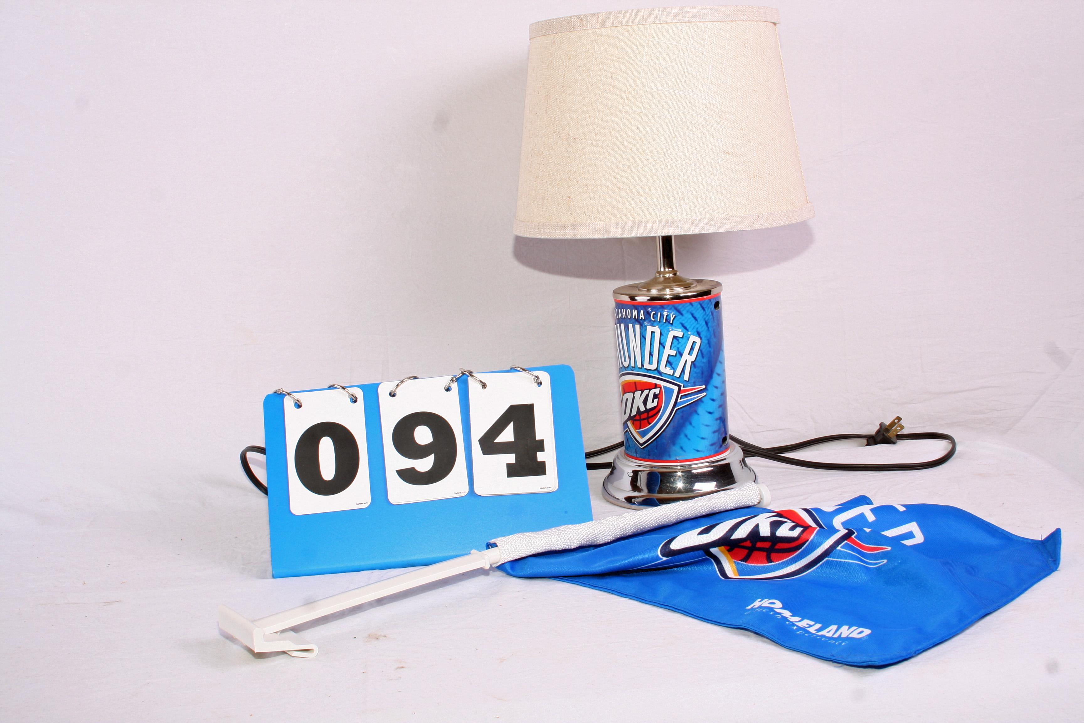 OKC Thunder Lamp and Flag