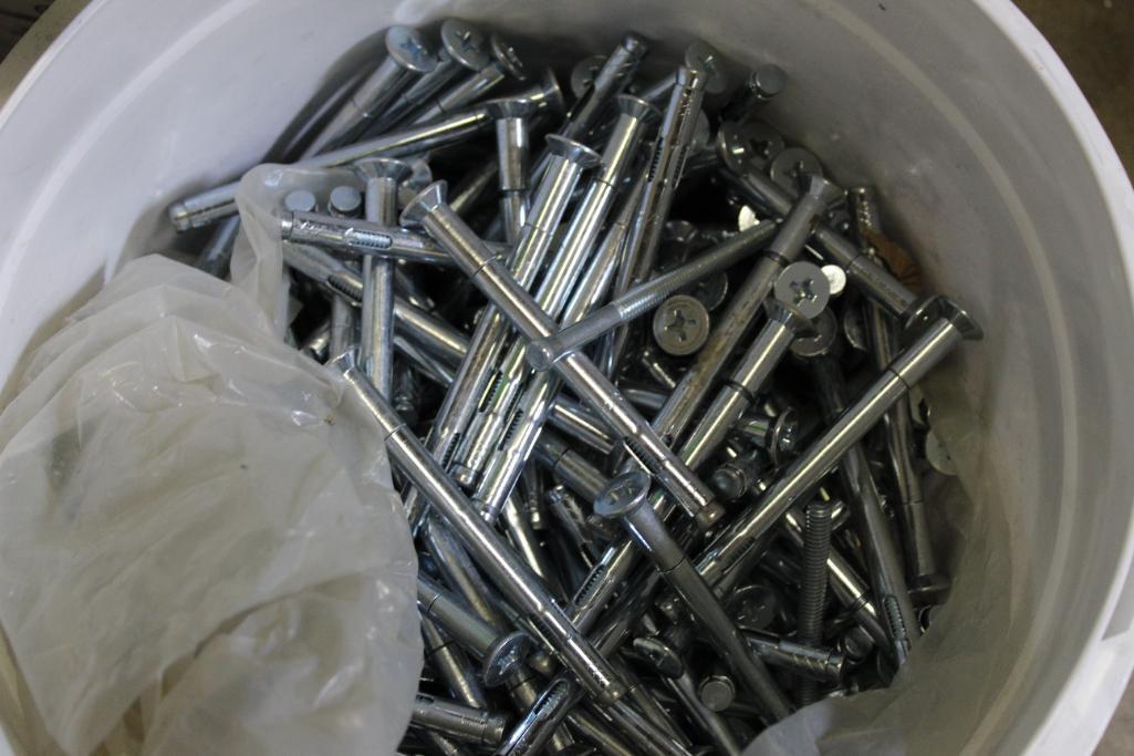 Lot of (4) Buckets of Hardware-Lag Screw Anchors