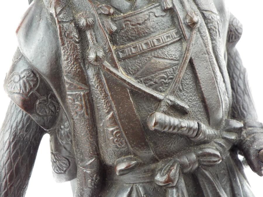 Beautiful Large Antique Bronze Figure Statue Of A Japanese Samurai Warrior