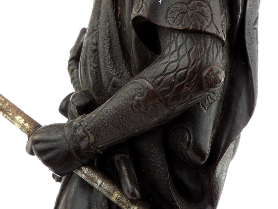 Beautiful Large Antique Bronze Figure Statue Of A Japanese Samurai Warrior