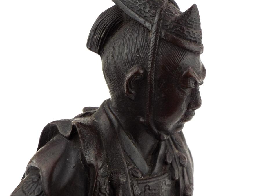 Beautiful Large Antique Bronze Figure Statue Of A Japanese Samurai Warrior