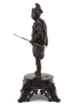 Beautiful Large Antique Bronze Figure Statue Of A Japanese Samurai Warrior