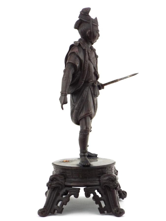 Beautiful Large Antique Bronze Figure Statue Of A Japanese Samurai Warrior