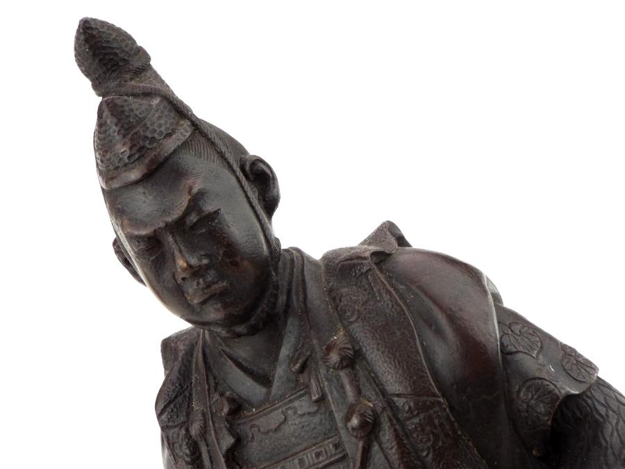 Beautiful Large Antique Bronze Figure Statue Of A Japanese Samurai Warrior