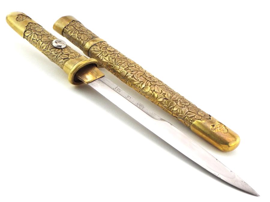 Very Rare Japanese Samurai Tanto Meji Armor Piercing Signed Blade
