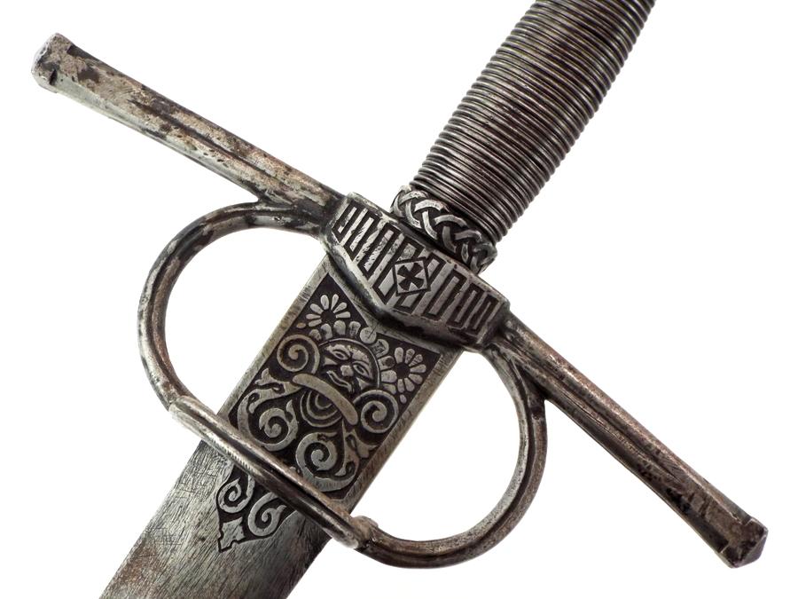 Fantastic Quality 17th C. Irish Or Scottish Broadsword Rapier With Celtic Style Decorations, Strong