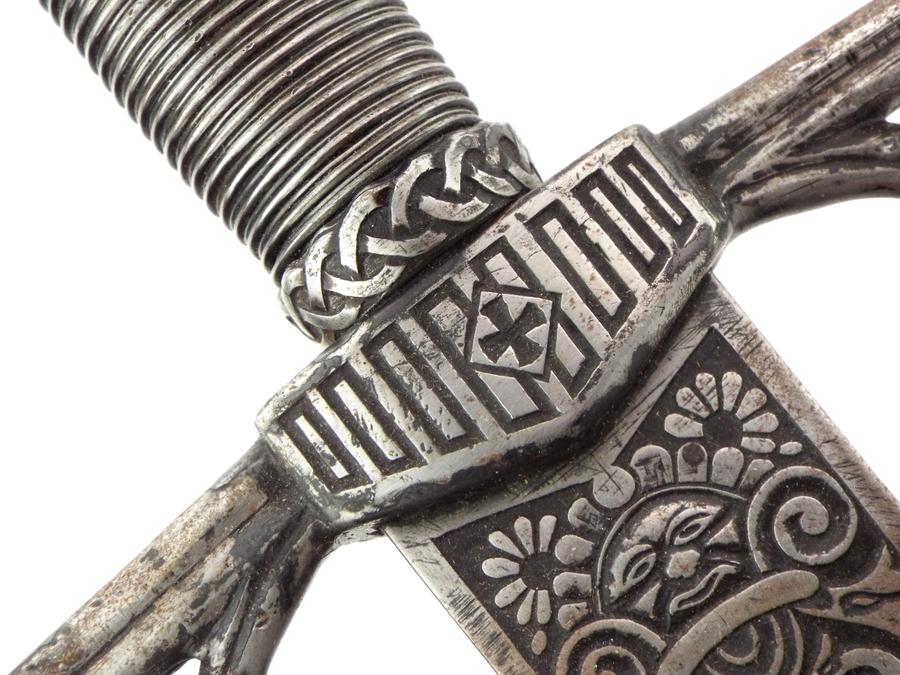 Fantastic Quality 17th C. Irish Or Scottish Broadsword Rapier With Celtic Style Decorations, Strong