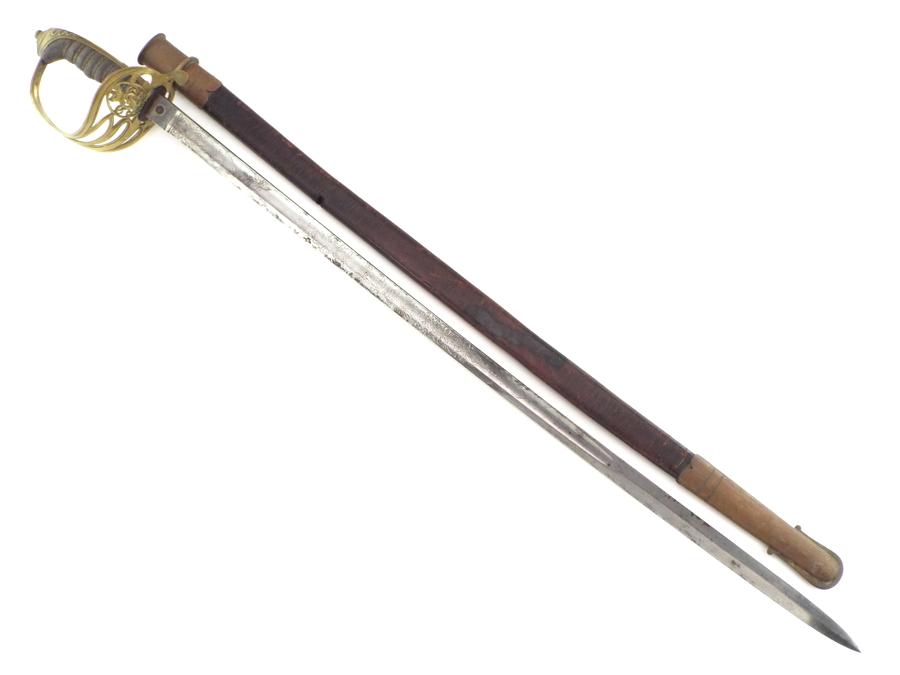 Antique 19th C. To Ww I English Officers Battle Sword By Phillips And Sons