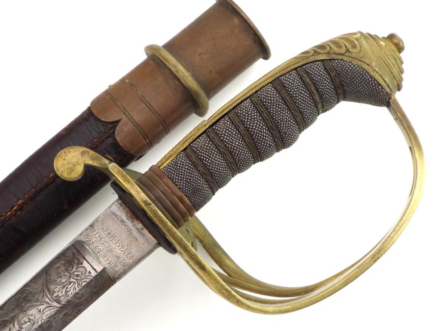 Antique 19th C. To Ww I English Officers Battle Sword By Phillips And Sons