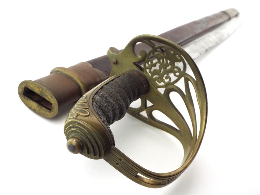 Antique 19th C. To Ww I English Officers Battle Sword By Phillips And Sons