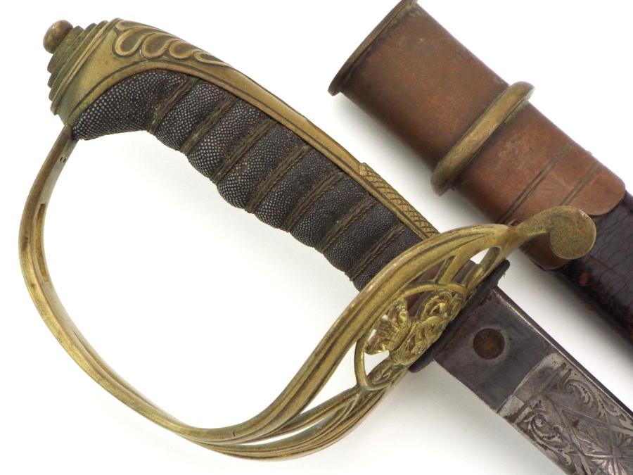 Antique 19th C. To Ww I English Officers Battle Sword By Phillips And Sons