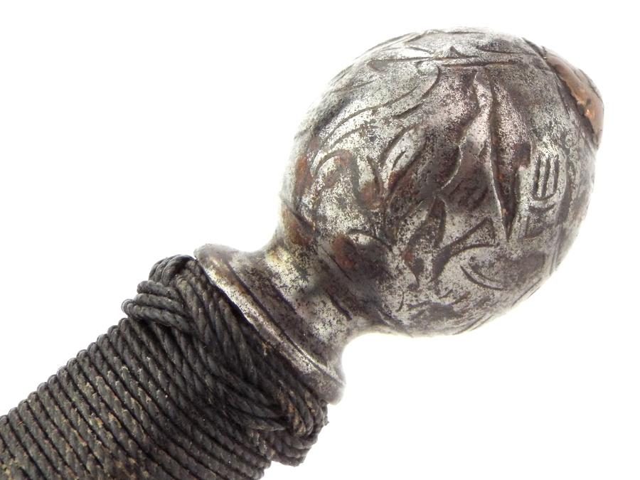 Unusual 17th-early 18th C. French Or English Gentleman's Dagger Dirk Fighting Knife With Chiseled St
