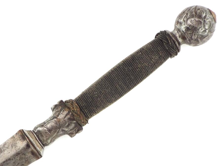 Unusual 17th-early 18th C. French Or English Gentleman's Dagger Dirk Fighting Knife With Chiseled St
