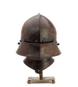 Very Nice Gothic German Knights Sallet Helmet Of 15th C. Type, Well Wrought Of Strong Steel With Inn