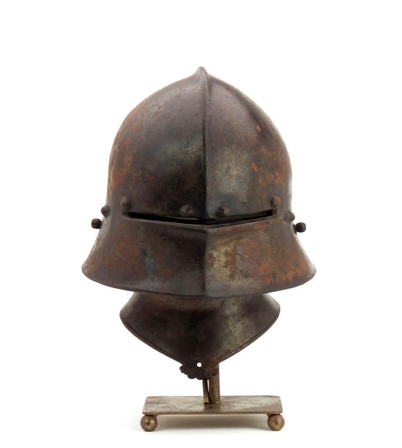 Very Nice Gothic German Knights Sallet Helmet Of 15th C. Type, Well Wrought Of Strong Steel With Inn