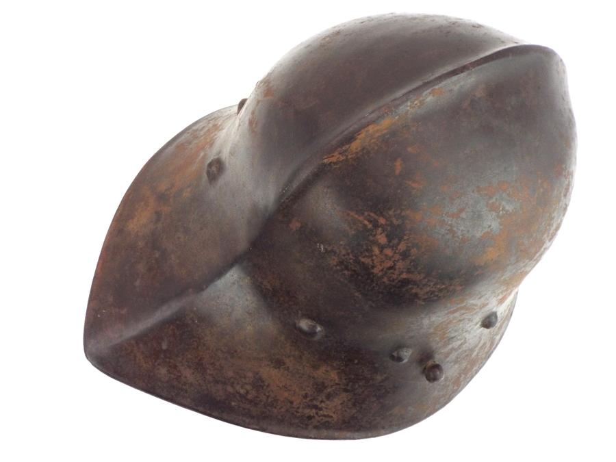 Very Nice Gothic German Knights Sallet Helmet Of 15th C. Type, Well Wrought Of Strong Steel With Inn