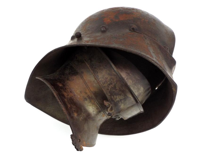Very Nice Gothic German Knights Sallet Helmet Of 15th C. Type, Well Wrought Of Strong Steel With Inn