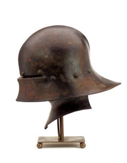 Very Nice Gothic German Knights Sallet Helmet Of 15th C. Type, Well Wrought Of Strong Steel With Inn