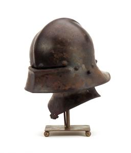 Very Nice Gothic German Knights Sallet Helmet Of 15th C. Type, Well Wrought Of Strong Steel With Inn