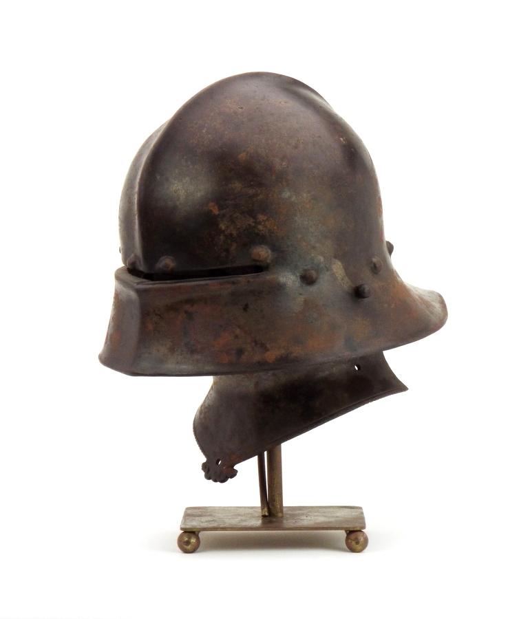 Very Nice Gothic German Knights Sallet Helmet Of 15th C. Type, Well Wrought Of Strong Steel With Inn
