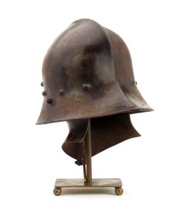 Very Nice Gothic German Knights Sallet Helmet Of 15th C. Type, Well Wrought Of Strong Steel With Inn