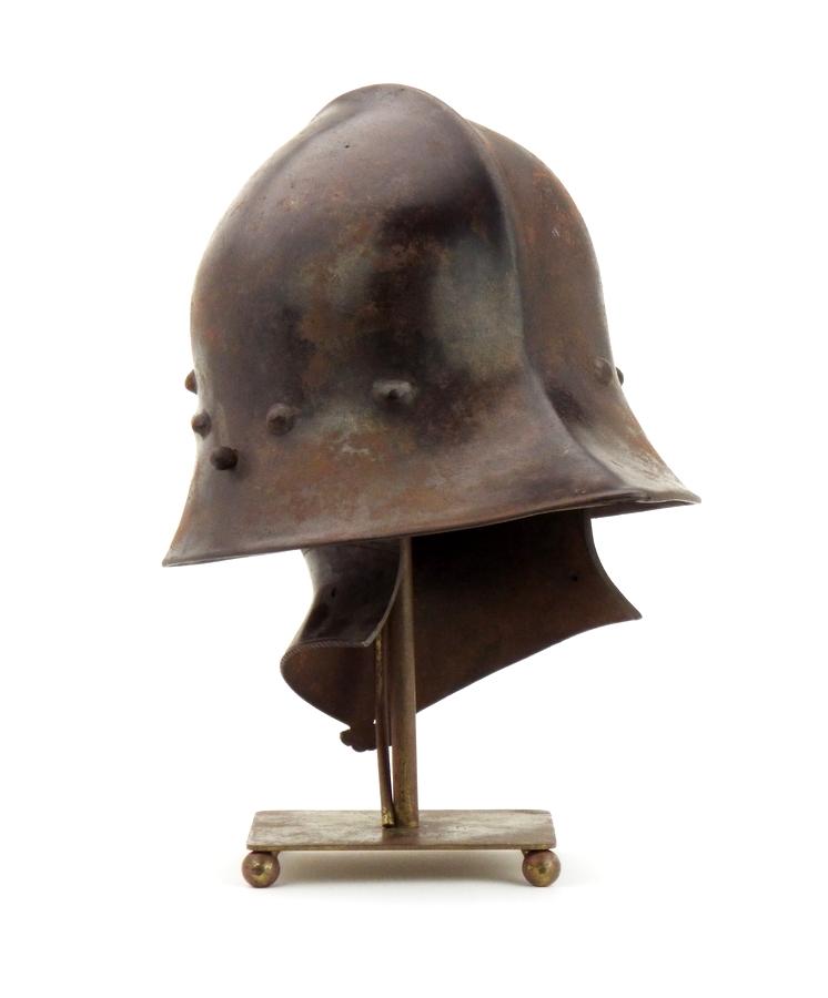 Very Nice Gothic German Knights Sallet Helmet Of 15th C. Type, Well Wrought Of Strong Steel With Inn