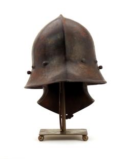 Very Nice Gothic German Knights Sallet Helmet Of 15th C. Type, Well Wrought Of Strong Steel With Inn