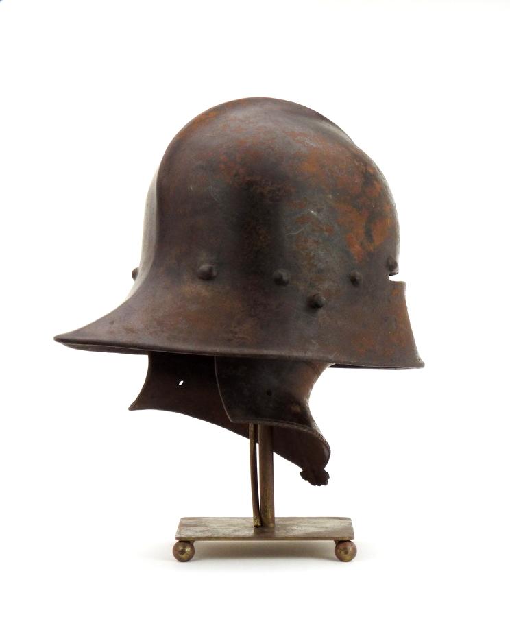 Very Nice Gothic German Knights Sallet Helmet Of 15th C. Type, Well Wrought Of Strong Steel With Inn