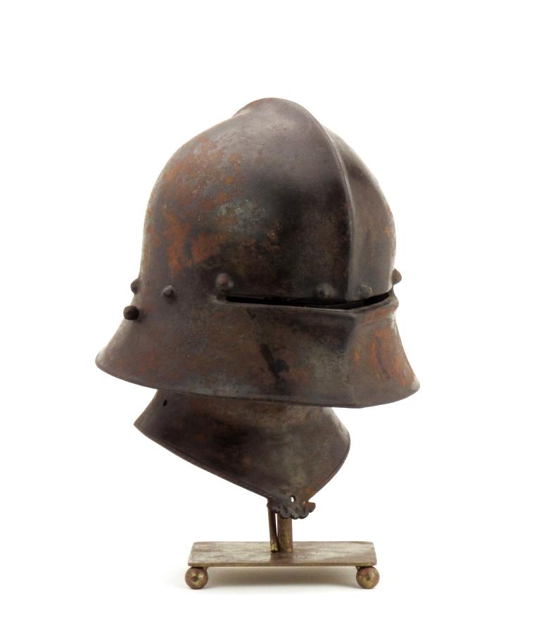 Very Nice Gothic German Knights Sallet Helmet Of 15th C. Type, Well Wrought Of Strong Steel With Inn