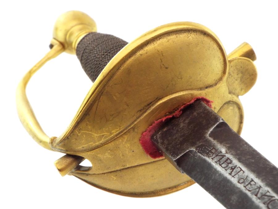 Rare 18th C. Russian High Rank Queens Own Officers Rapier Sword, Engraved VIVAT ELIZABETH THE GREAT