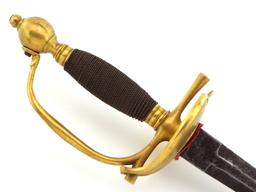 Rare 18th C. Russian High Rank Queens Own Officers Rapier Sword, Engraved VIVAT ELIZABETH THE GREAT