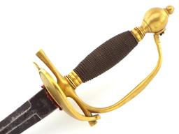Rare 18th C. Russian High Rank Queens Own Officers Rapier Sword, Engraved VIVAT ELIZABETH THE GREAT