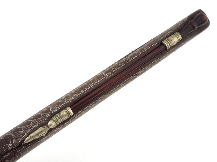 Fine Quality 18th-19th C. Greek or Russian Circassian Miquelet Pistol  with Silver Wire