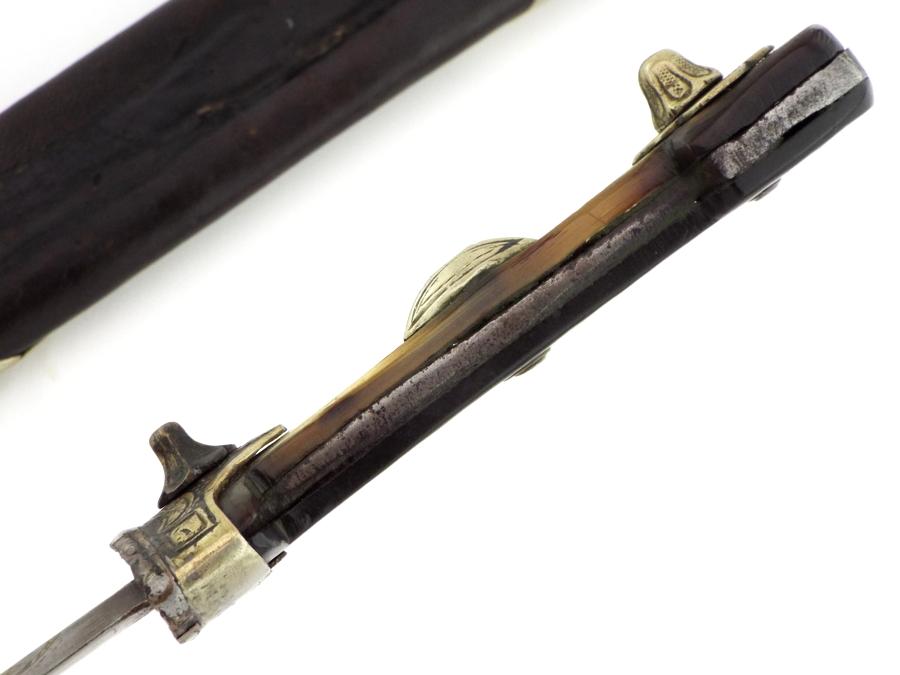 Interesting 19th C. Russian Caucasian Warriors Kinjal Dagger In Gilt Niello Silver Mounts, Blade Inl