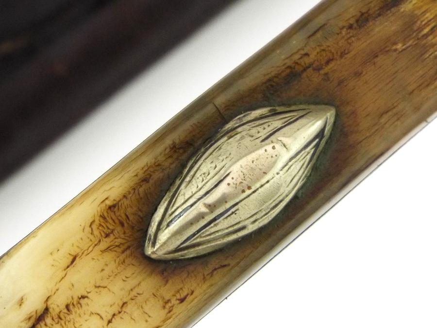 Interesting 19th C. Russian Caucasian Warriors Kinjal Dagger In Gilt Niello Silver Mounts, Blade Inl