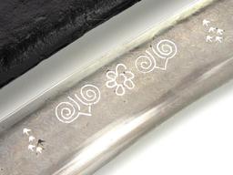 Extraordinary Napoleonic French Officers Yataghan Sword With Finest Ribbon Damascus Blade In Its Gil
