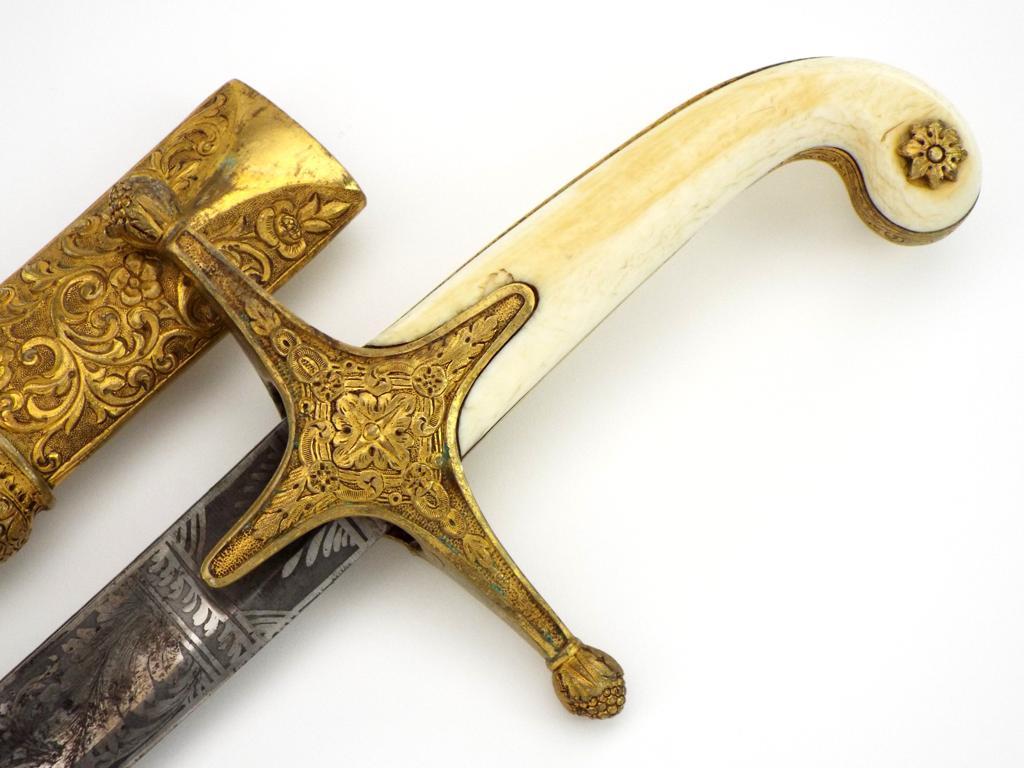 State Of The Art British Hussar Regiment Generalâ€™s Or Top Diplomat Mameluke Sabre With Gilt Chisel