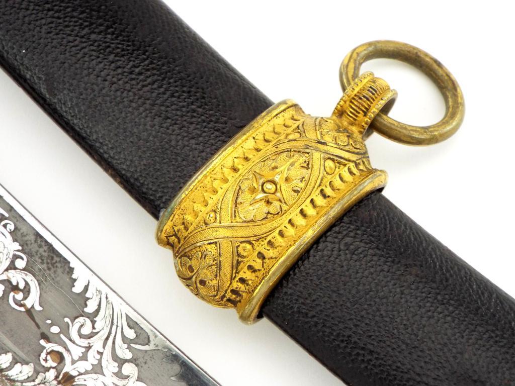 State Of The Art British Hussar Regiment Generalâ€™s Or Top Diplomat Mameluke Sabre With Gilt Chisel