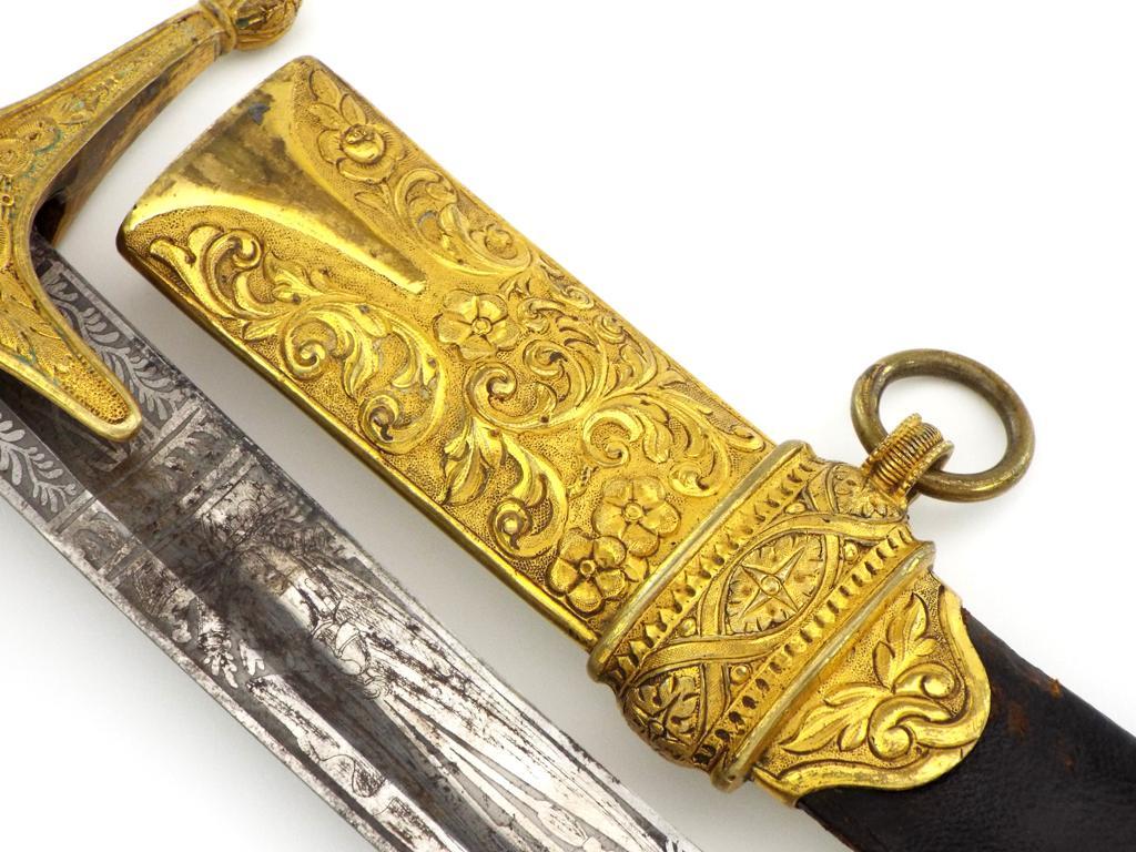 State Of The Art British Hussar Regiment Generalâ€™s Or Top Diplomat Mameluke Sabre With Gilt Chisel