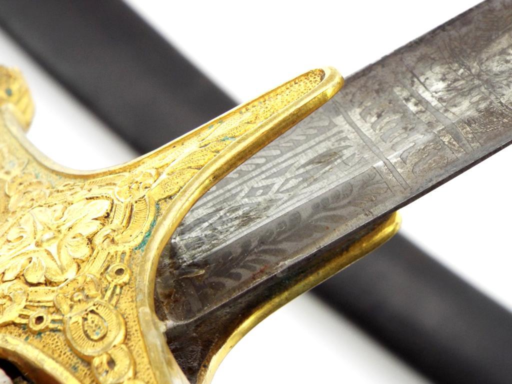 State Of The Art British Hussar Regiment Generalâ€™s Or Top Diplomat Mameluke Sabre With Gilt Chisel