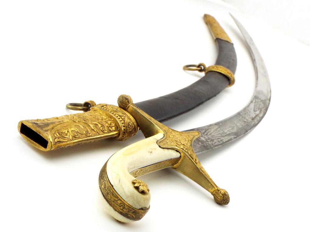 State Of The Art British Hussar Regiment Generalâ€™s Or Top Diplomat Mameluke Sabre With Gilt Chisel