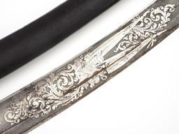State Of The Art British Hussar Regiment Generalâ€™s Or Top Diplomat Mameluke Sabre With Gilt Chisel
